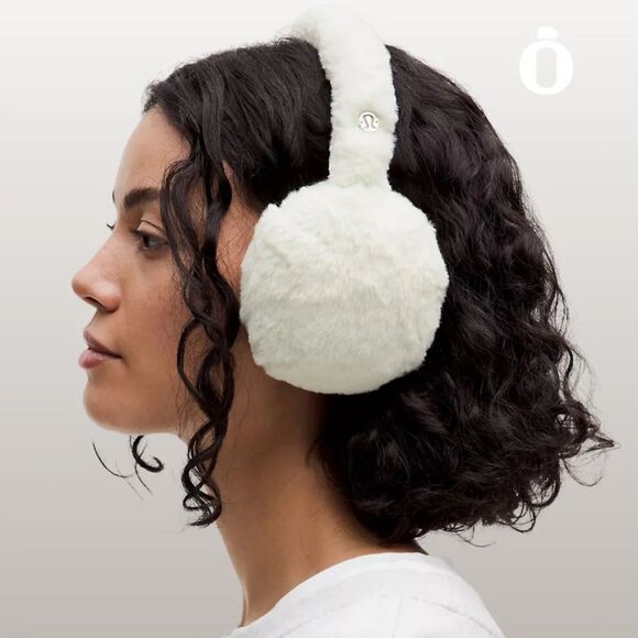 NWT Lululemon Plush Fleece Earmuffs - Bone White - NEW - Picture 1 of 7